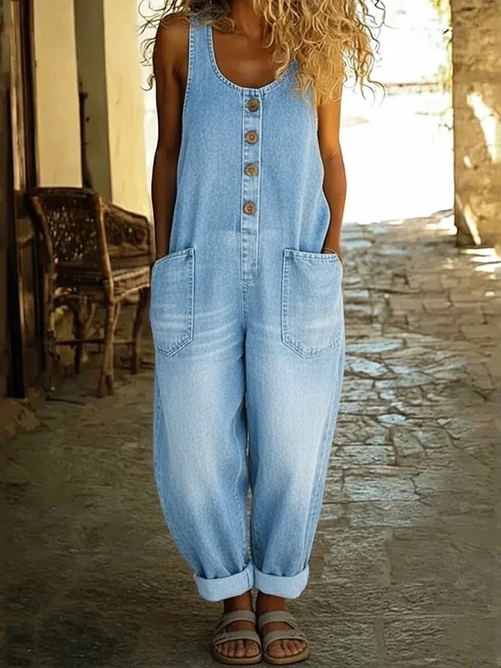 Saylor - Vintage Soft Denim-Look Overalls
