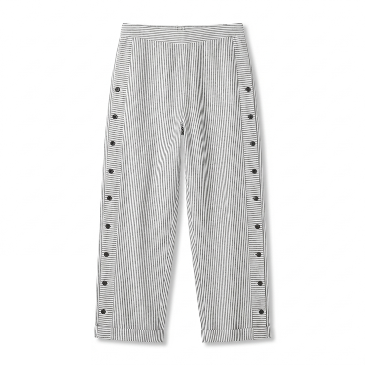 Kimberly | Stripe Panel Button Trousers
